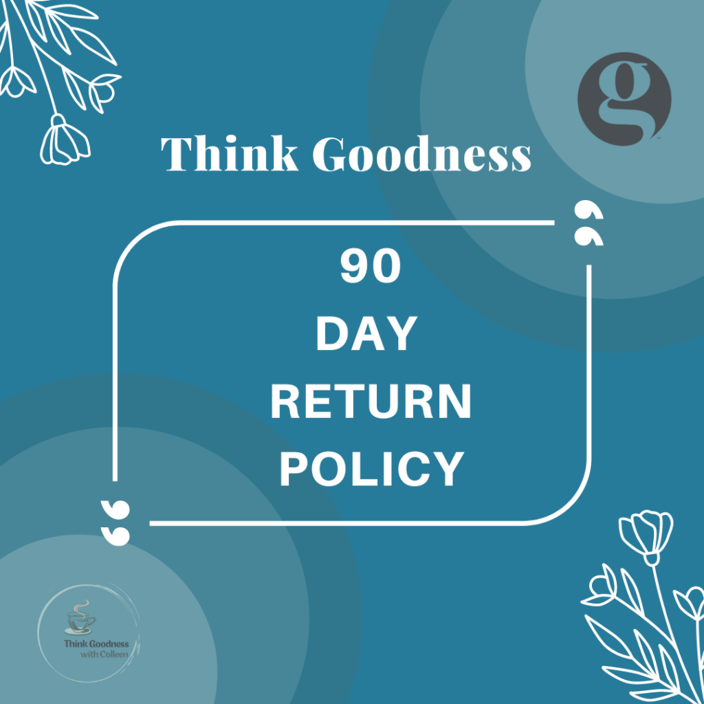 think goodness image with 90 day return  policy