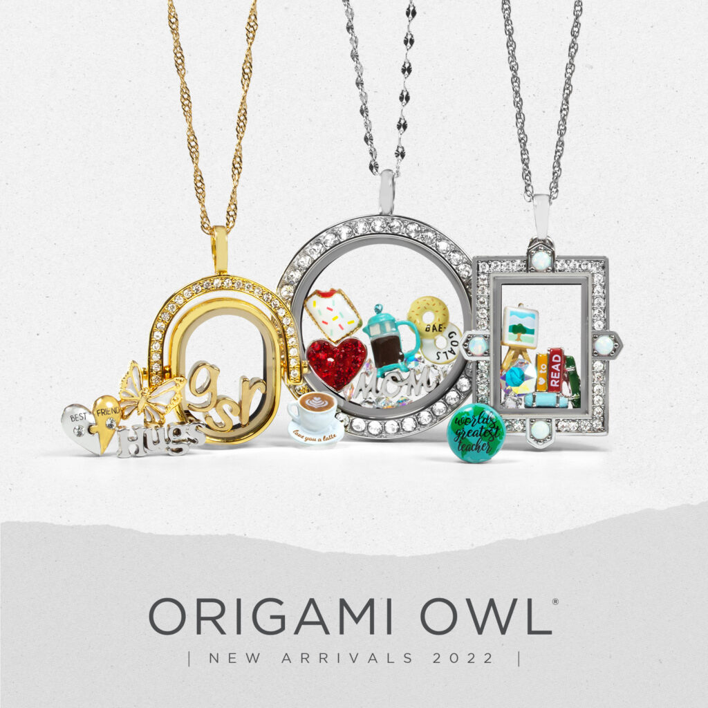  3 Origami Owl Living lockets with charms