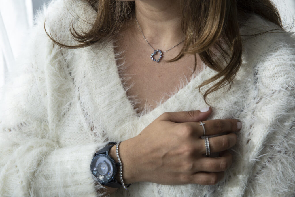 Heart pendant and navy watch