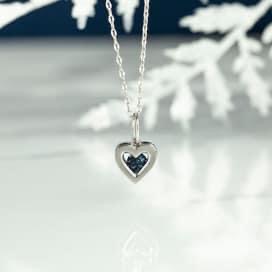 Birthstone heart pendant on a chain 