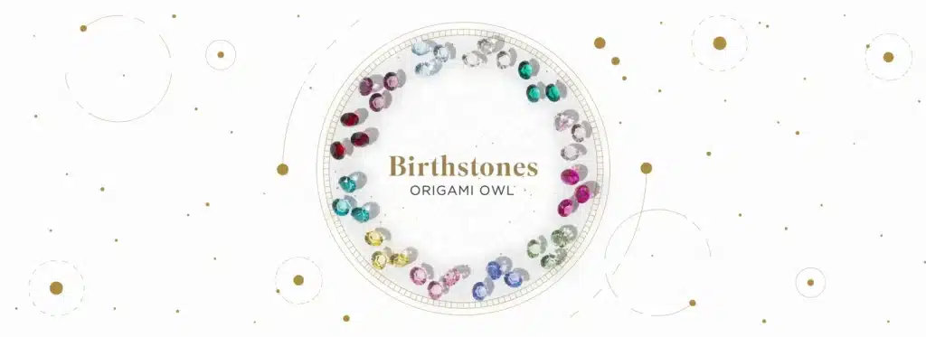 An image of birthstones in a circle 