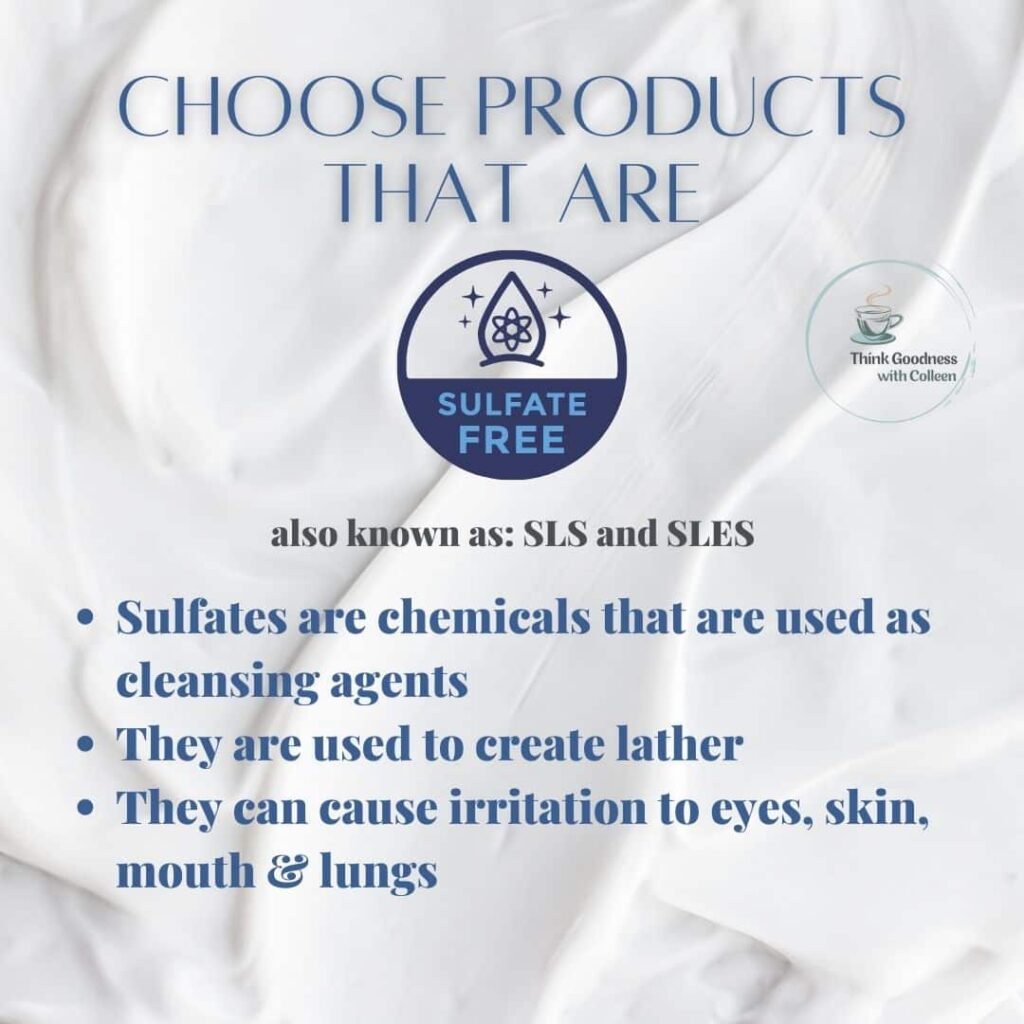 An image that says choose products that are sulfate free