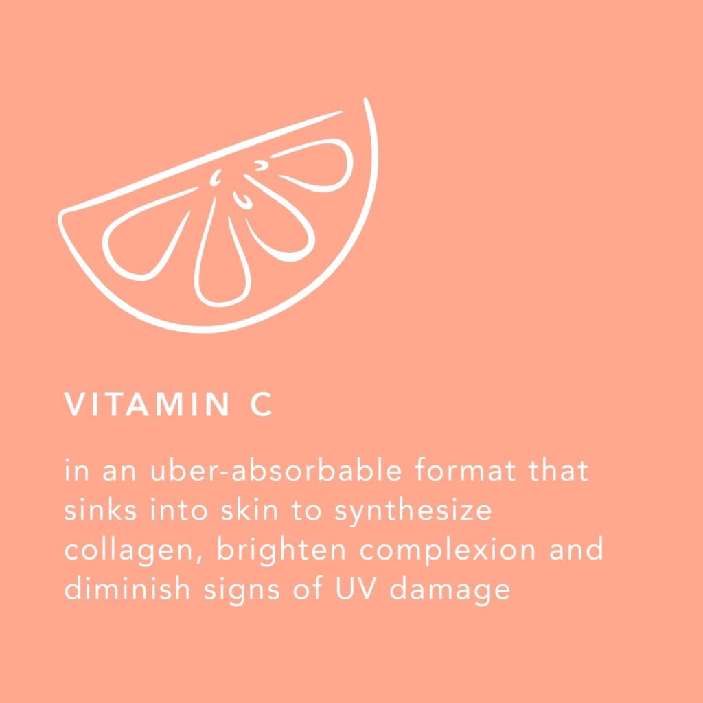 An orange graphic describing vitamin c